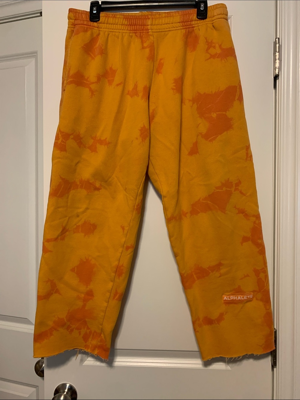 Alphalete Orange Tie-Dye Cozy Fleece Sweatpants, Fair Condition, Sz L, *Read*